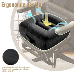 Fioqe car booster seat cushion memory-foam close-up emphasizes supportive, contouring comfort