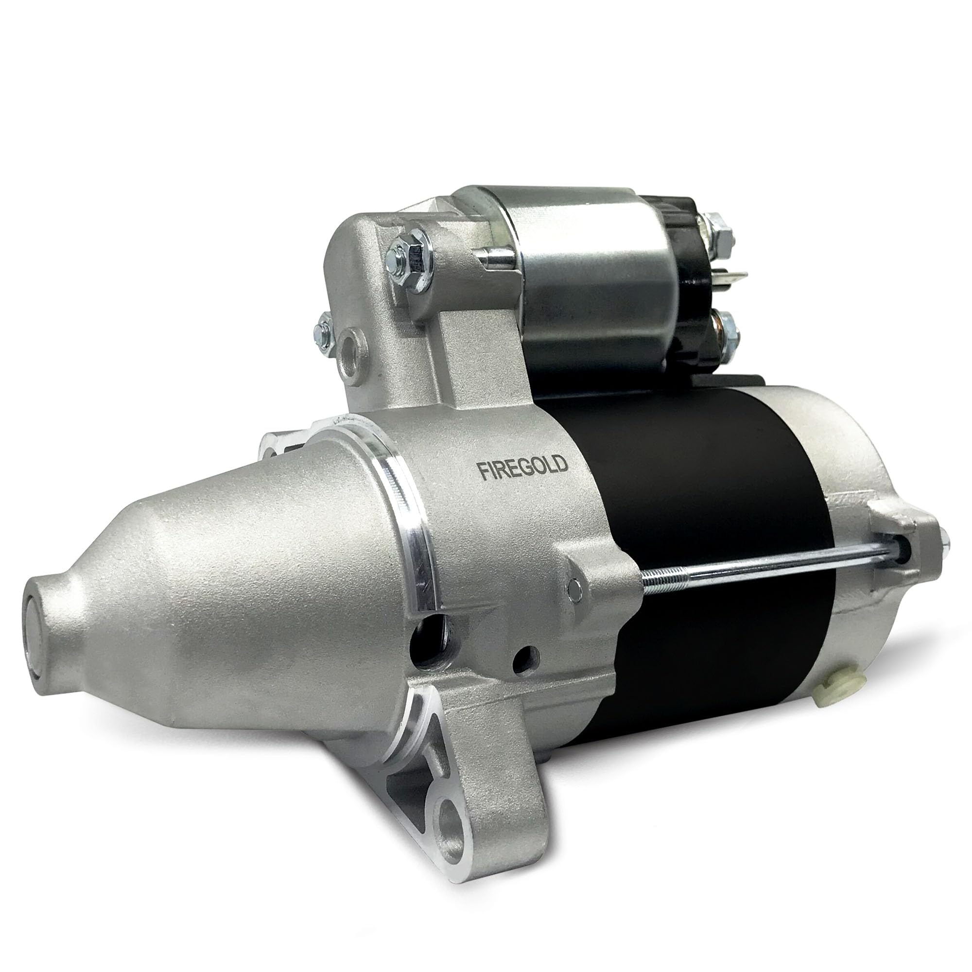 FireGOLD 19612 starter motor, front view, compact PMGR design for easy mounting