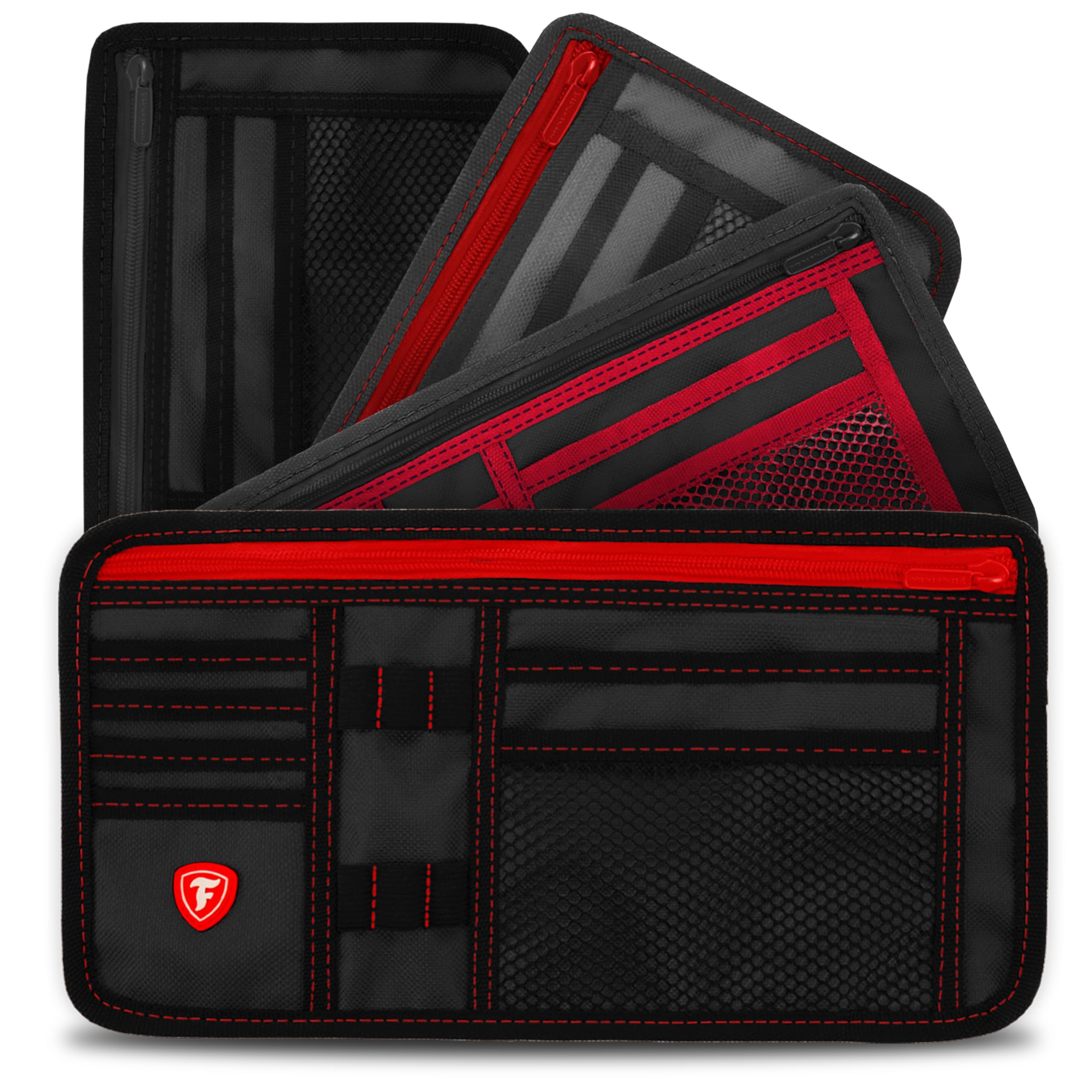 Firestone sun visor organizer front view shows compact two-pack storage for quick access.
