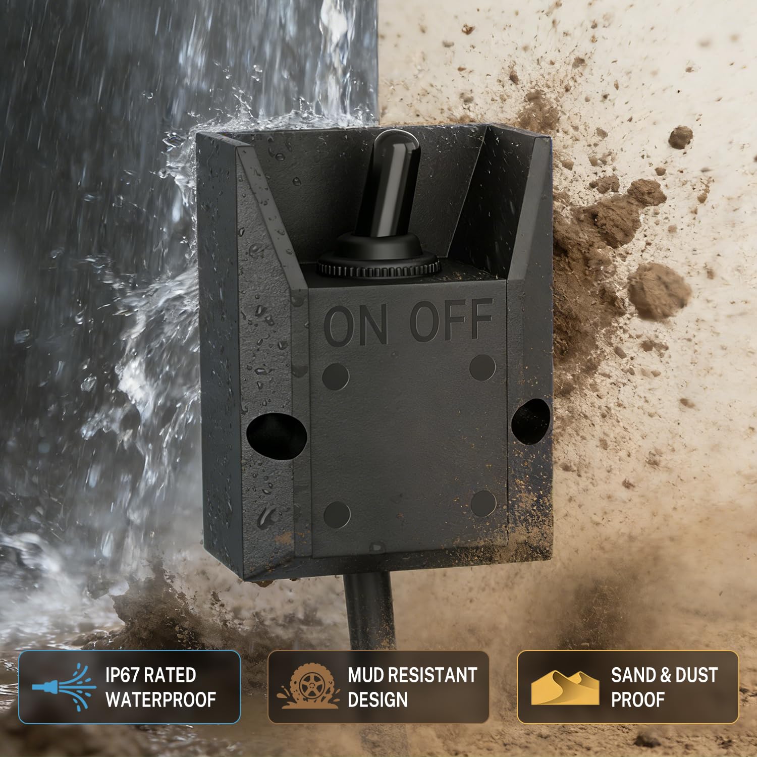 Raised guard design helps prevent unintended activation even with gloves.