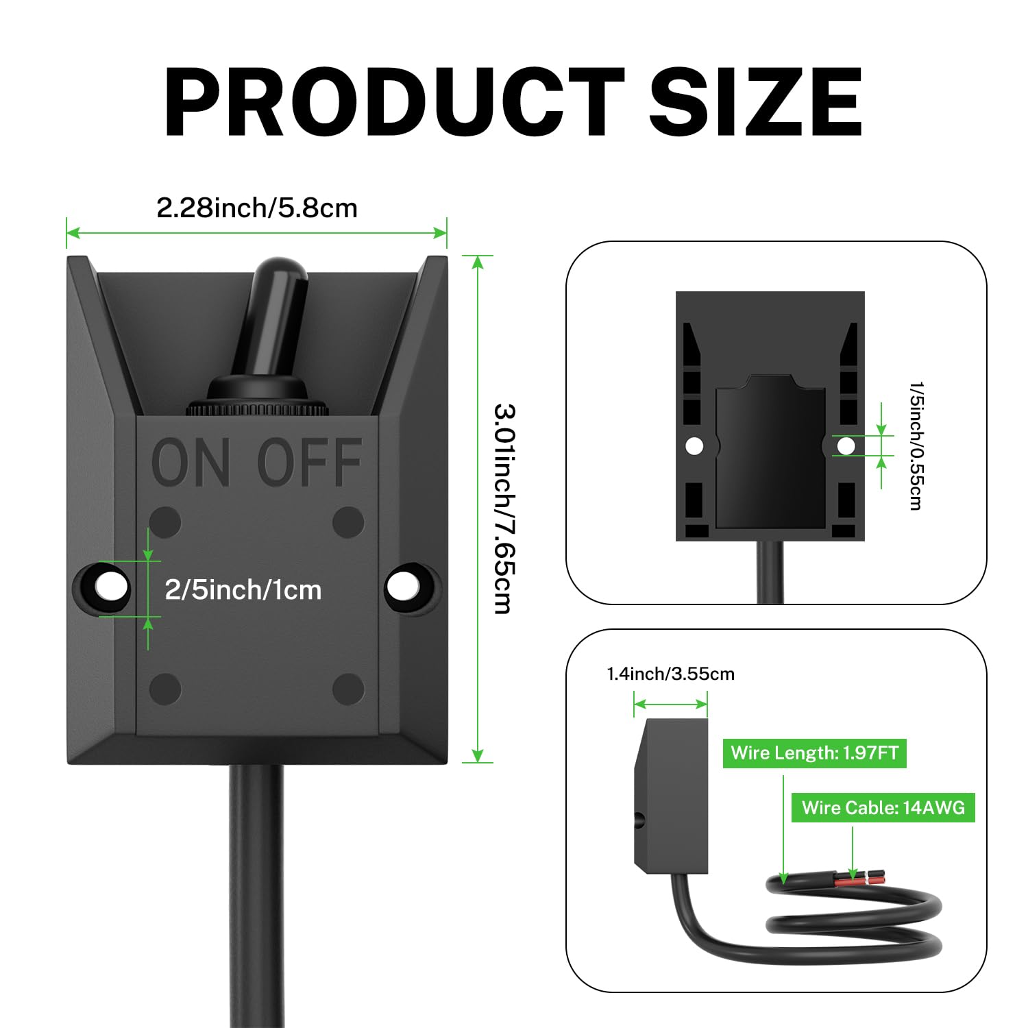 Weatherproof switch suitable for boats, RVs, and trailers.