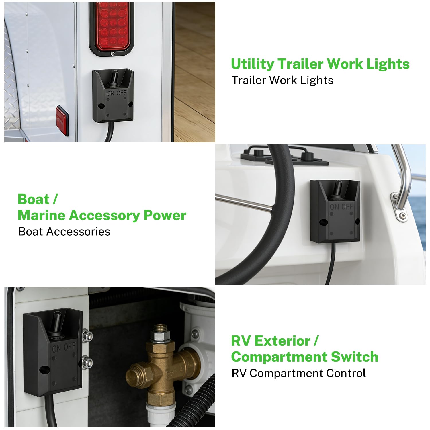 FIRMERST sealed toggle for outdoor use resists rain and dust.