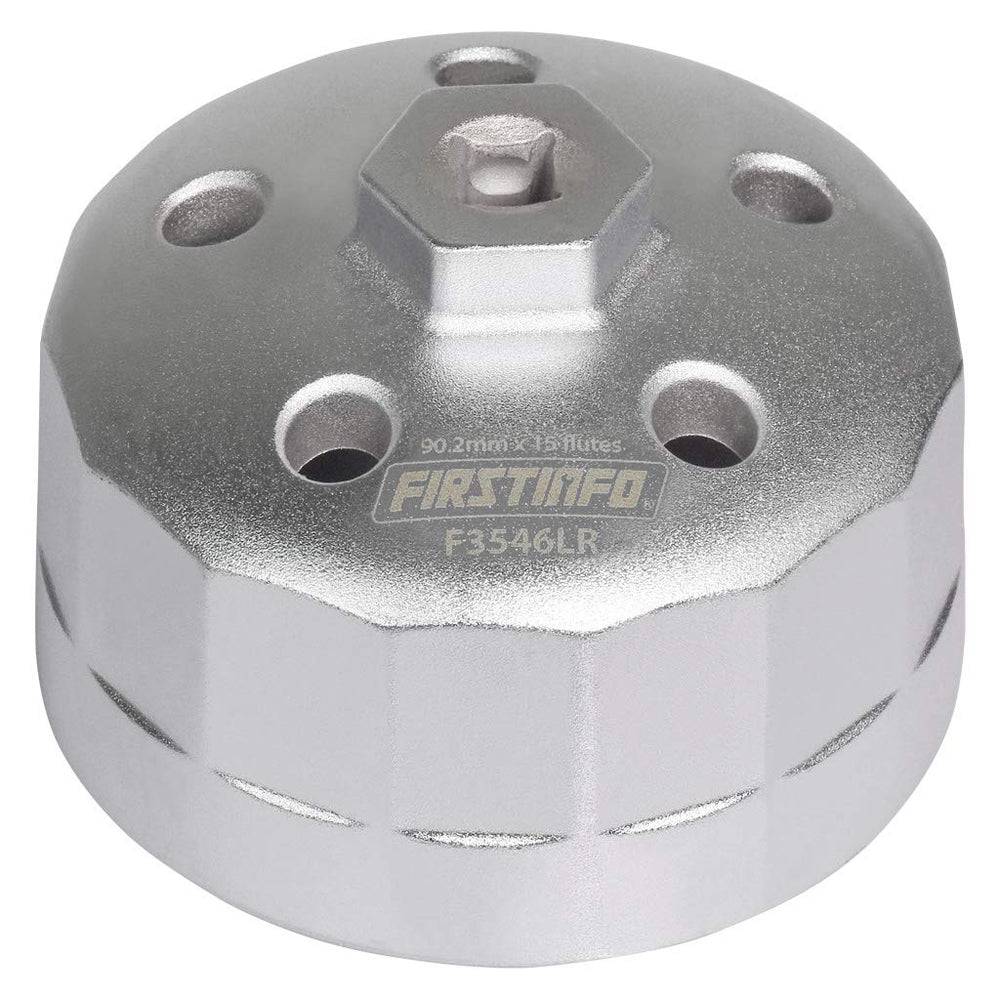 FIRSTINFO F3546LR oil filter wrench with 90-2mm head for secure cap removal.
