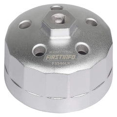 FIRSTINFO F3546LR oil filter wrench with 90-2mm head for secure cap removal.