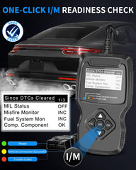 FirstOOL I/M readiness check shows emissions status at a glance.