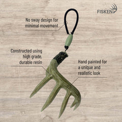 Fisken hand-painted whitetail antler replica showcases authentic details for outdoors enthusiasts.