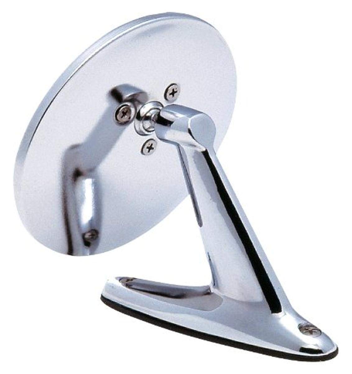 Fit System 1701 driver-side round mirror provides clear rear visibility on classic vehicles