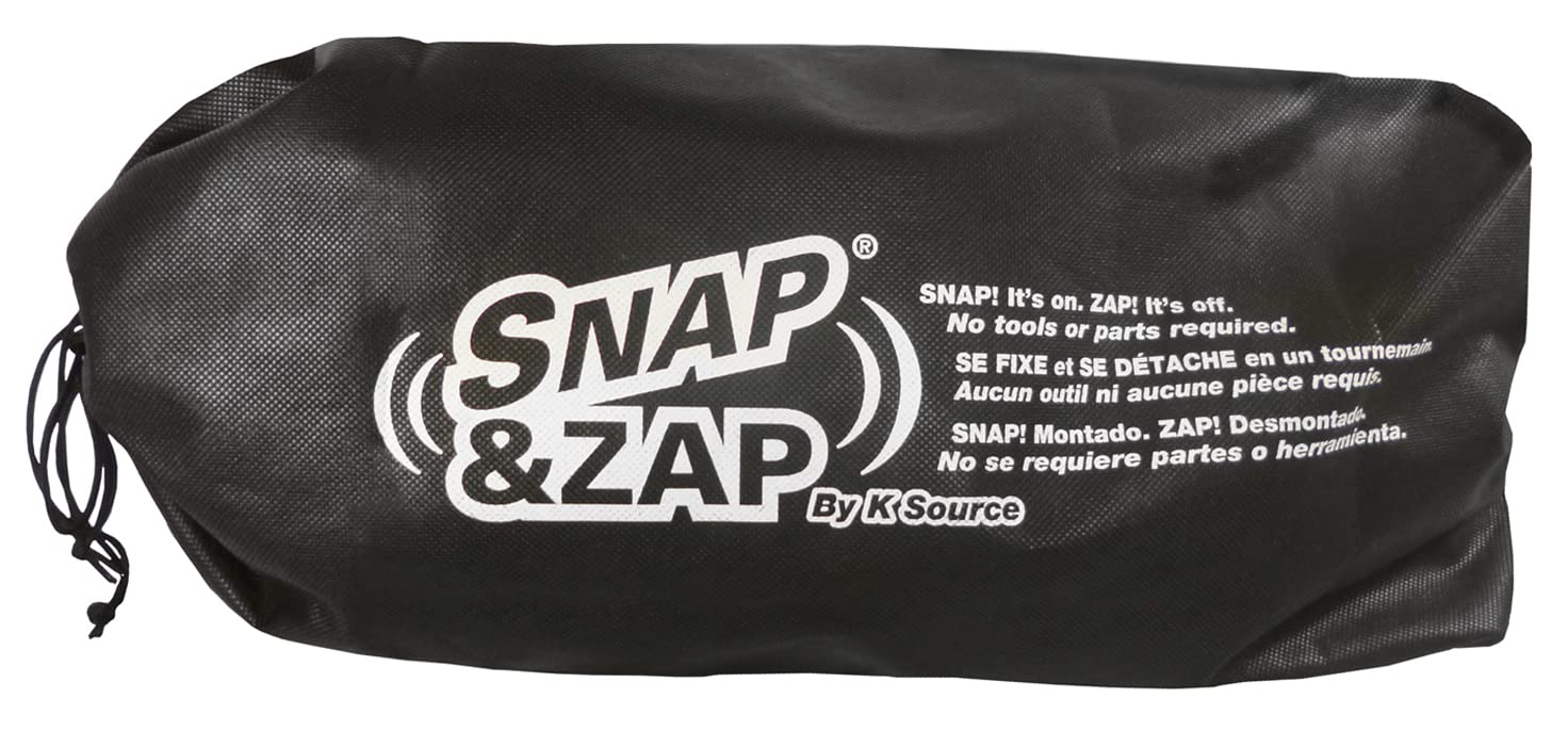 Fit System K SOURCE Snap and Zap 81850 installation shows quick clip-on fit with factory mirror compatibility.