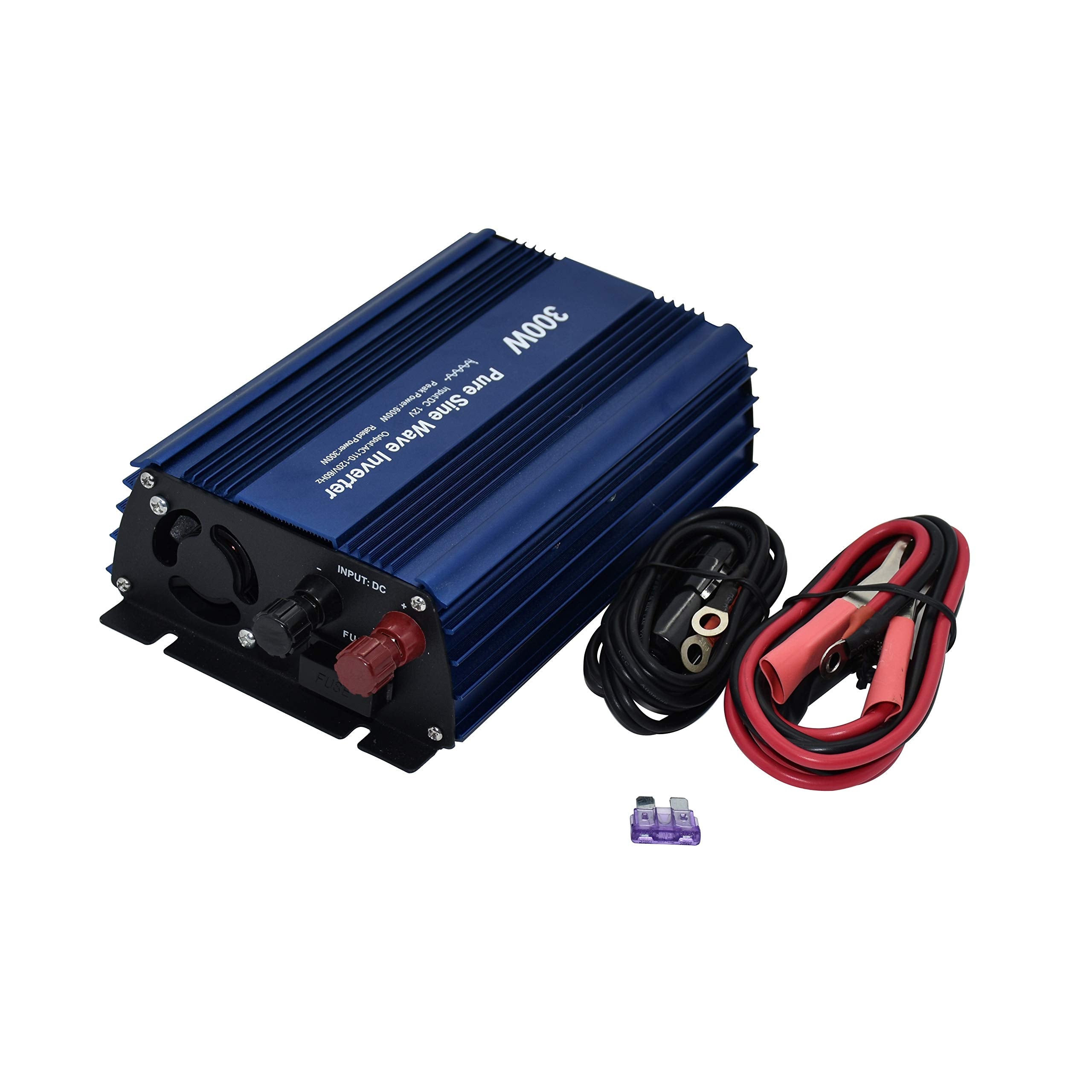 Fit4Less compact inverter kit includes car plug and cables.