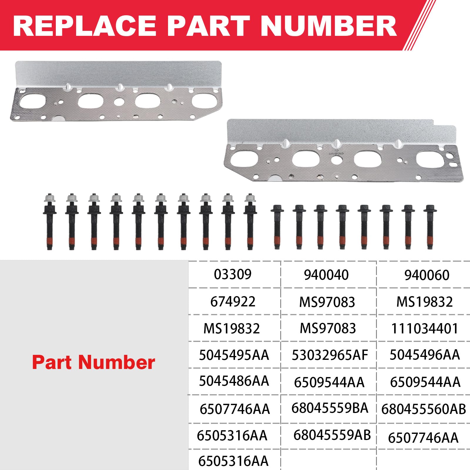 Fitede exhaust manifold gasket right side, designed for durable seal and simple bolt-on fit.
