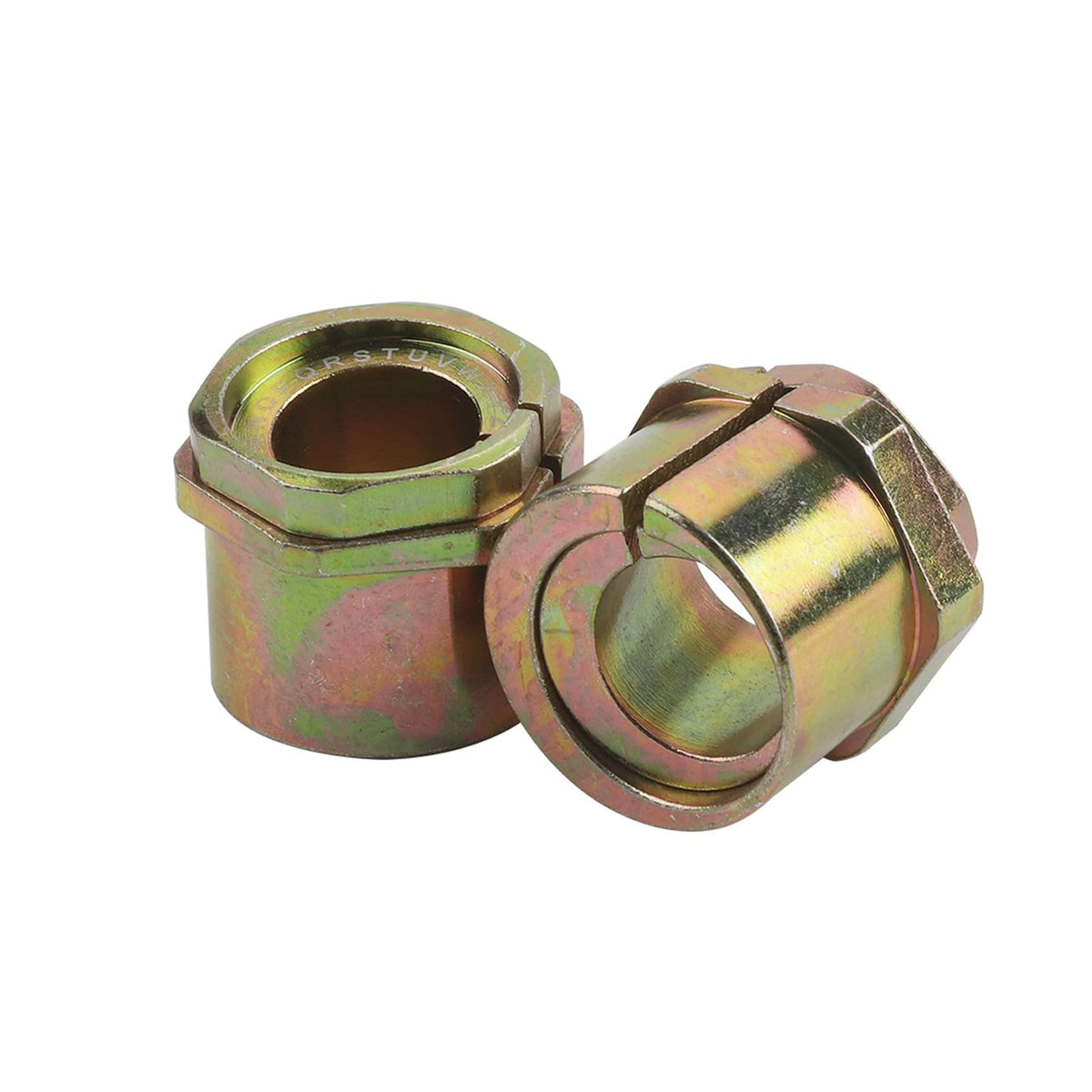 Fitede front camber bushing left-side assembly improves alignment stability during driving.