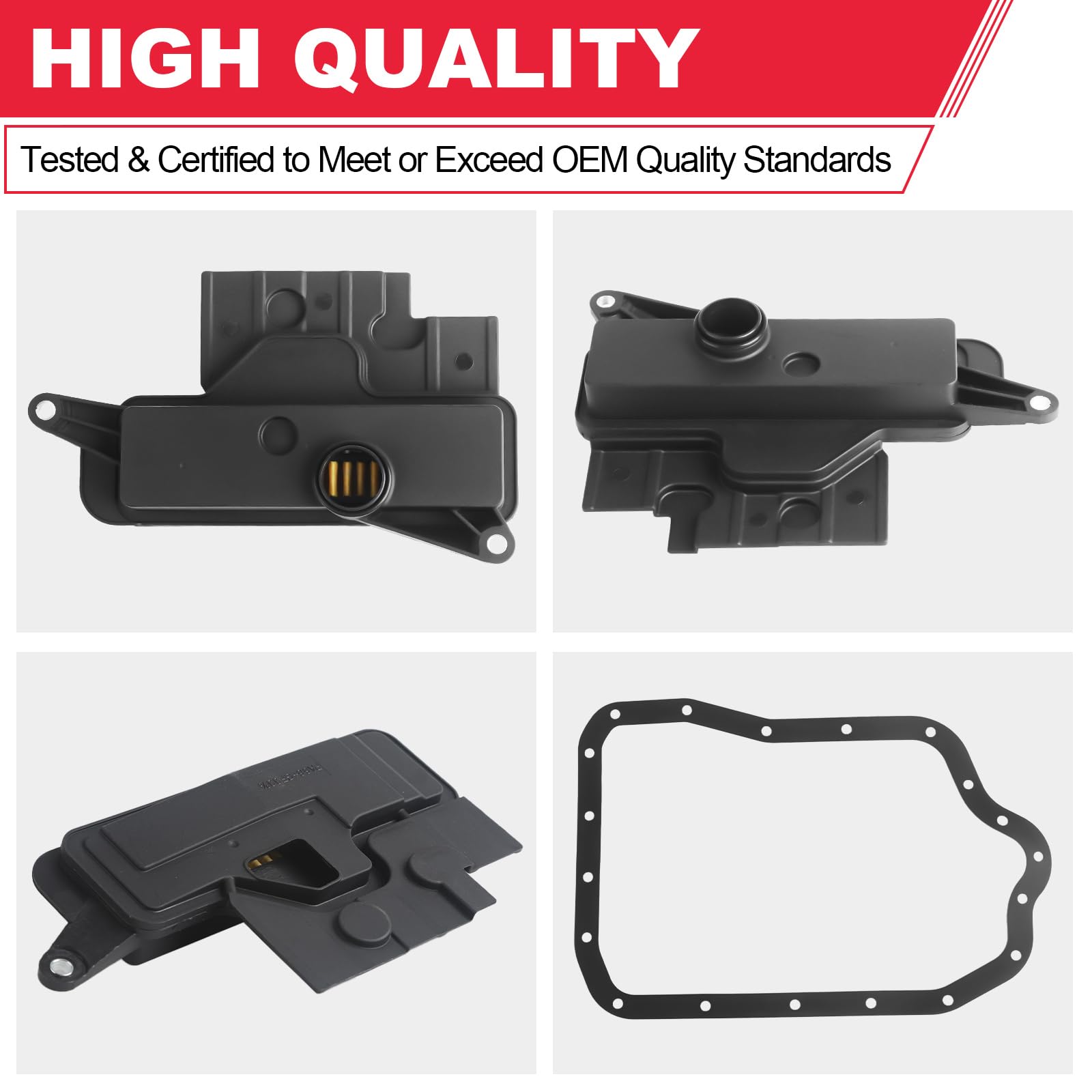 Fitede gasket-included transmission filter close-up on seal