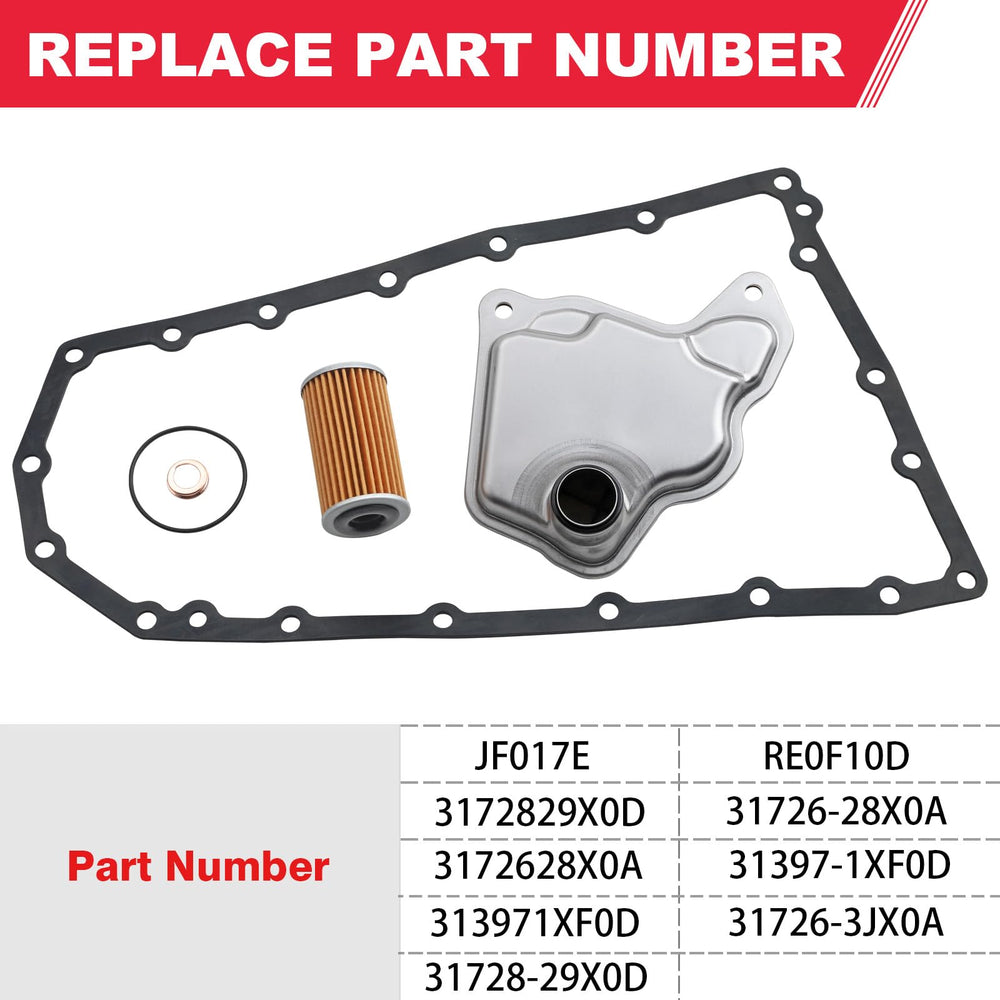 Fitede oil pan component of the kit designed for smooth transmission service.