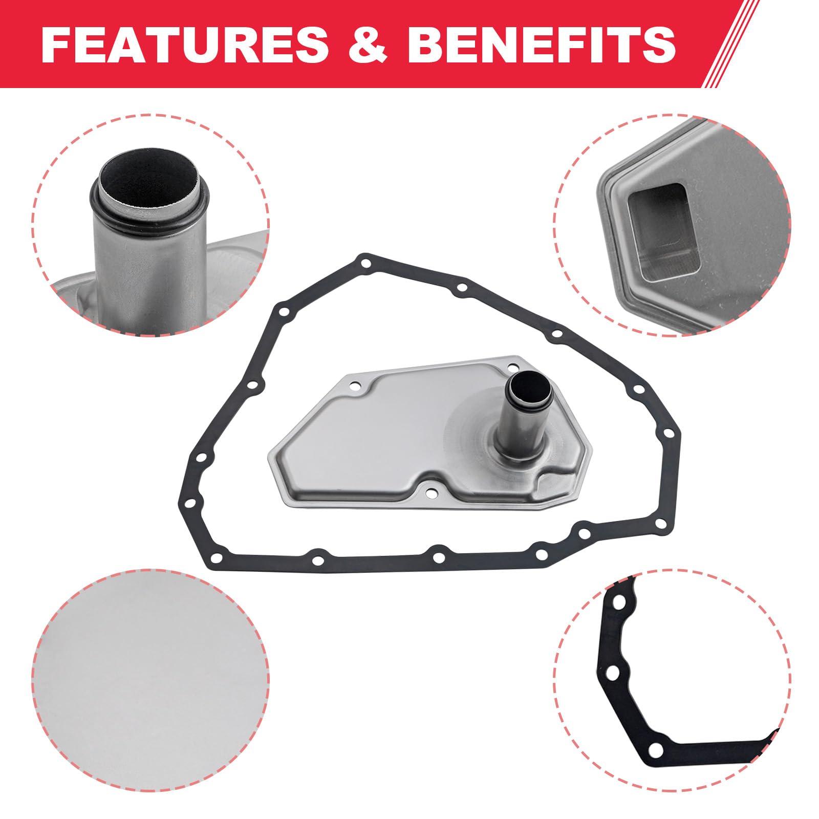Fitede RE0F11A kit contents include filter, pan, and gasket for easy replacement.