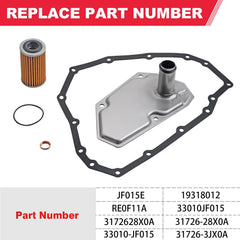 Fitede RE0F11A transmission filter close-up highlights robust filtration material.