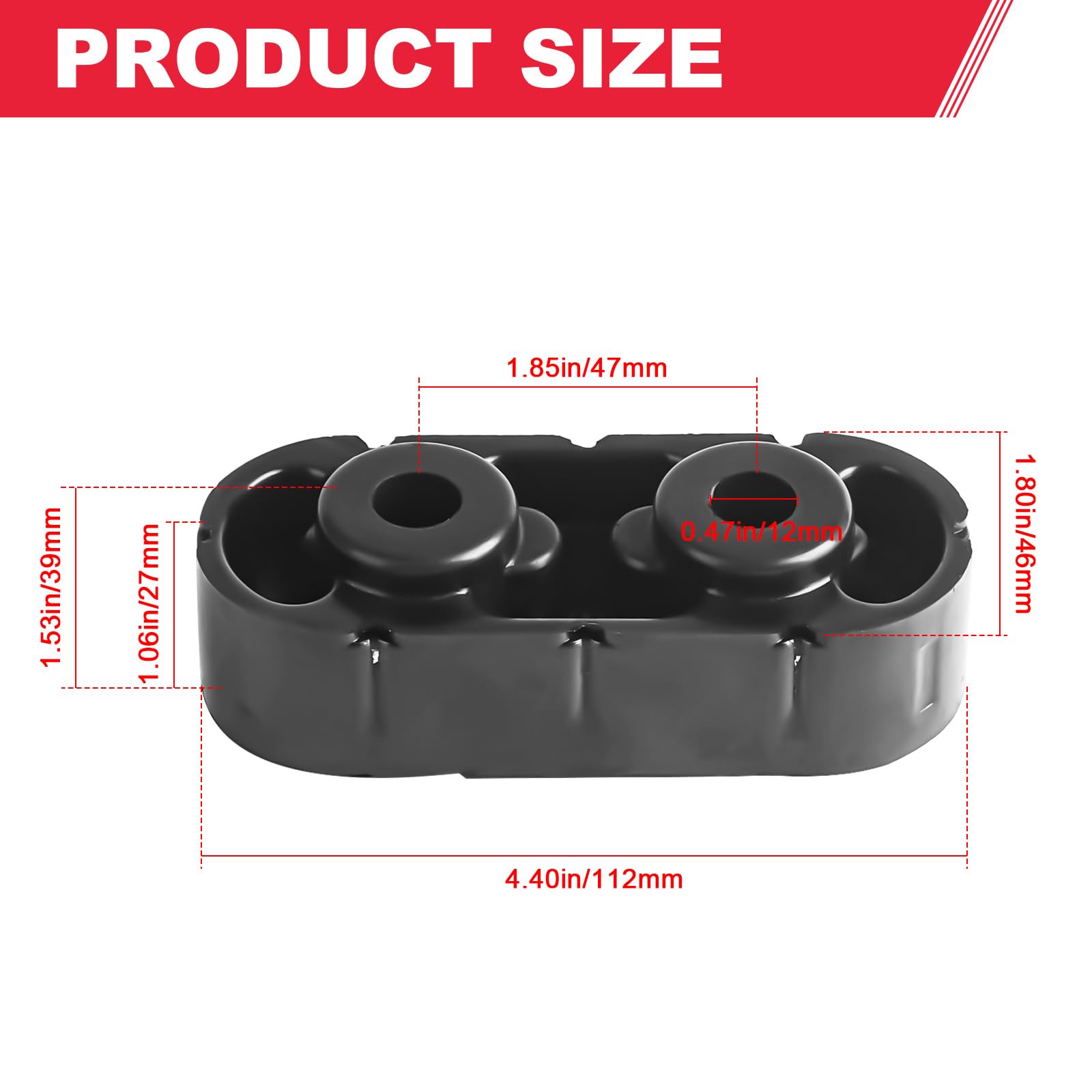 Fitede rubber hanger with metal-core close-up