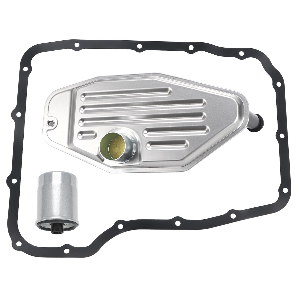Fitede transmission filter kit with deep pan improves oil flow