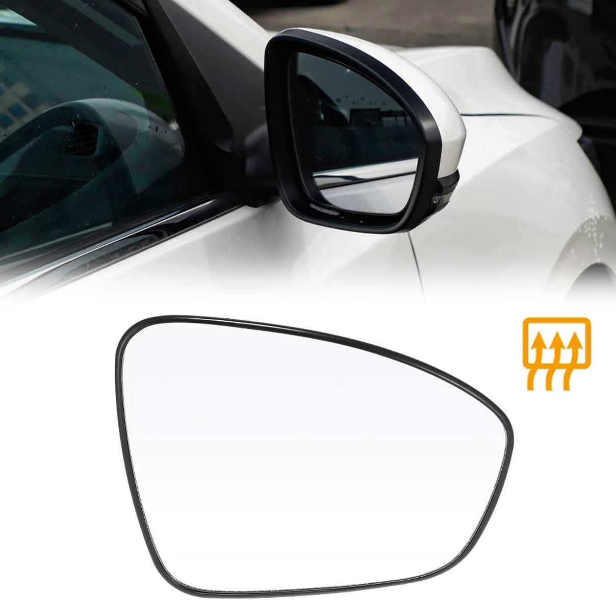 fitfoyo heated mirror glass with backing plate for Nissan Sentra 2020-2024 withstands weather exposure