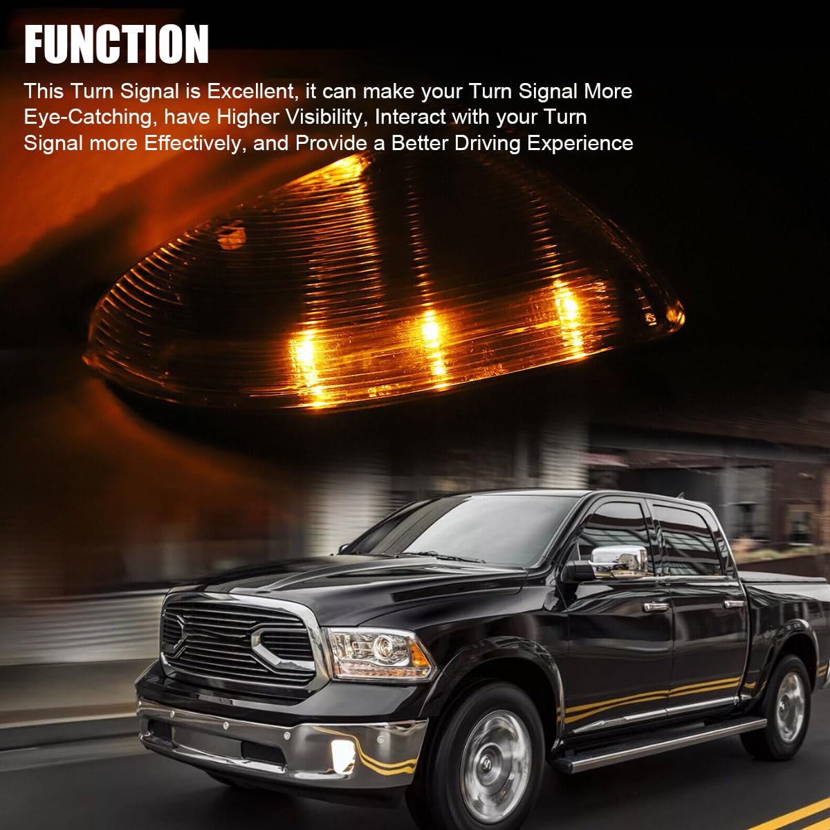 Fitfoyo Ram 1500 Classic front right mirror turn signal light improves signaling.