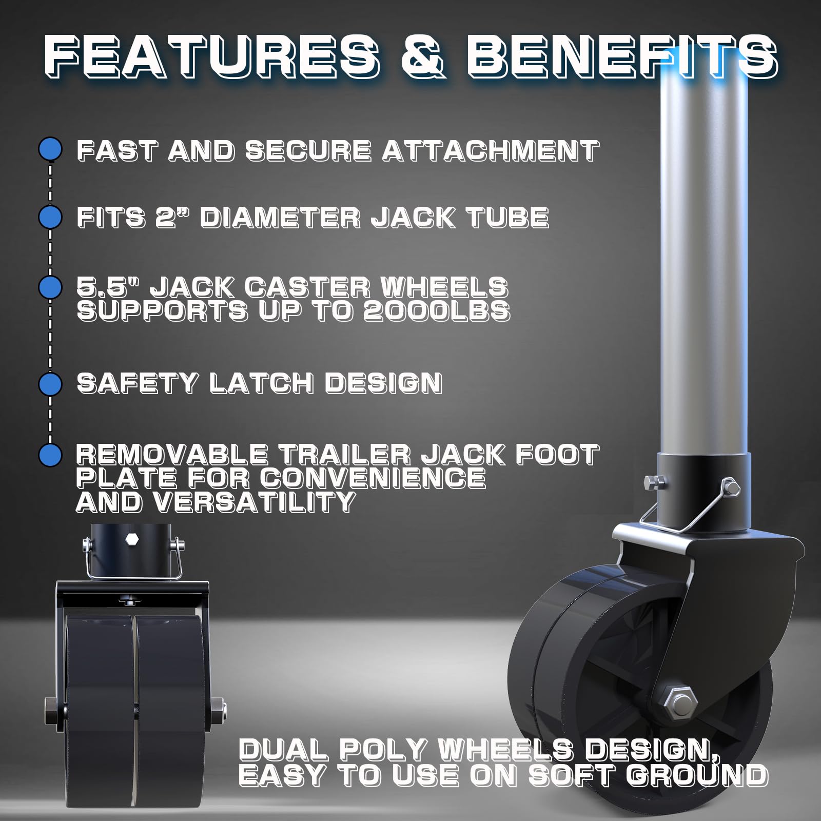 FITHOIST detachable foot plate for versatile trailer setup