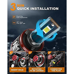 FITMOTORS 16000lm brightness reveals road hazards earlier for confident nighttime driving.