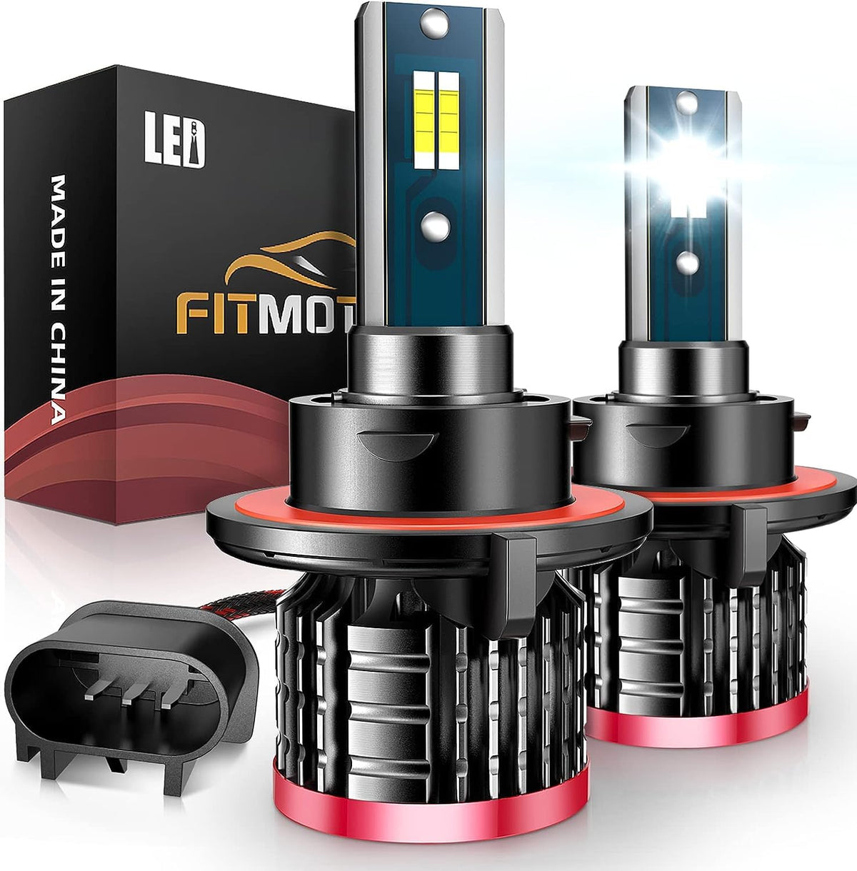 FITMOTORS H13 bulbs in packaging ready for an easy upgrade