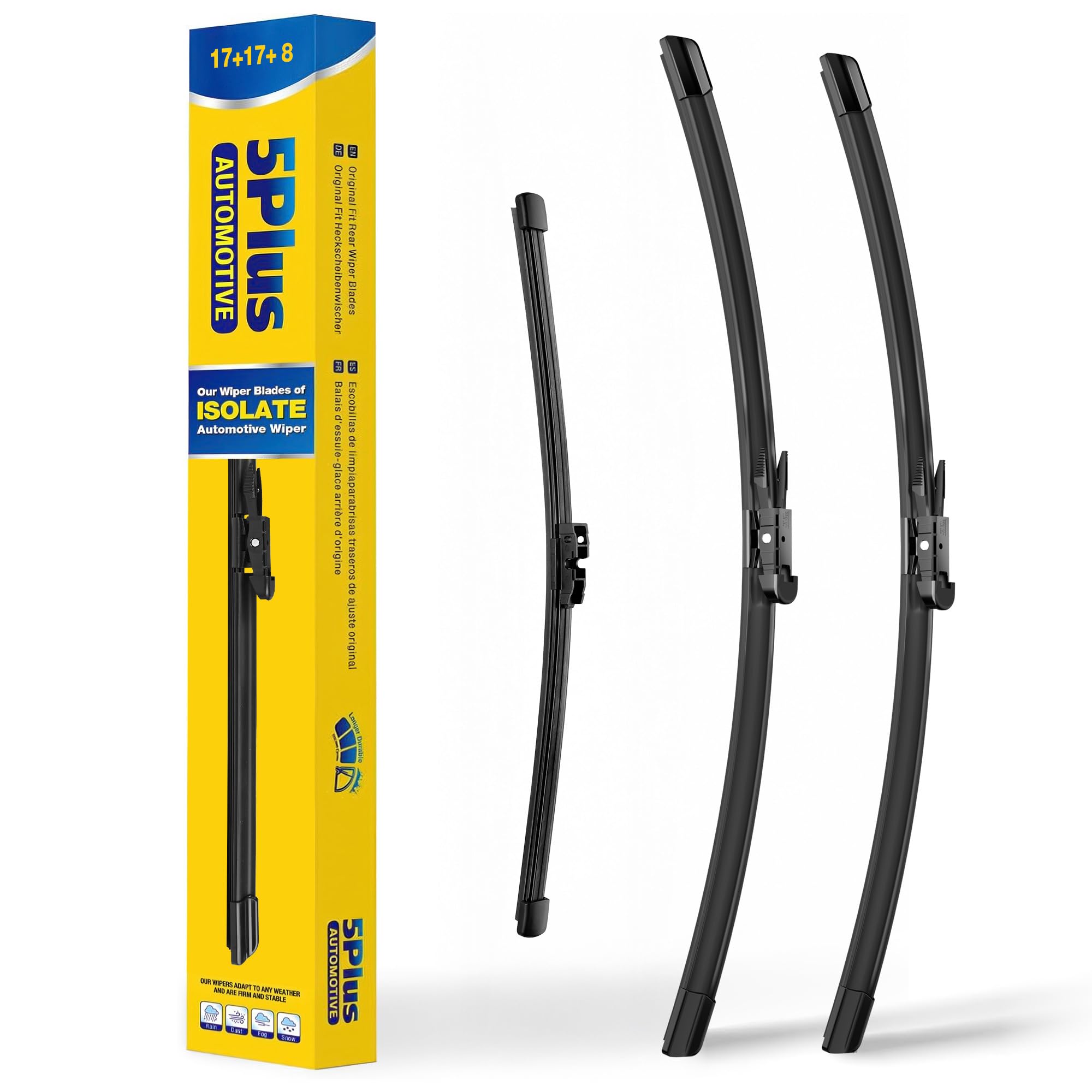 5 PLUS Bronco front driver blade (17-inch) for clear visibility in rain