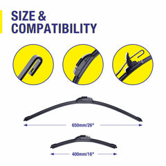 Five Plus Rav4 16-inch front wiper blade delivers precise fit and quiet wipe.