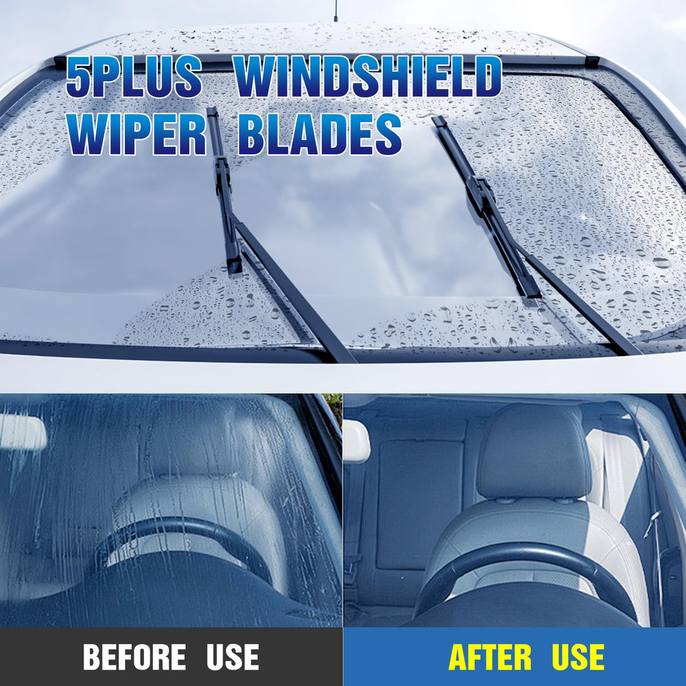 Five Plus rear 14-inch wiper helps clear the rear window.