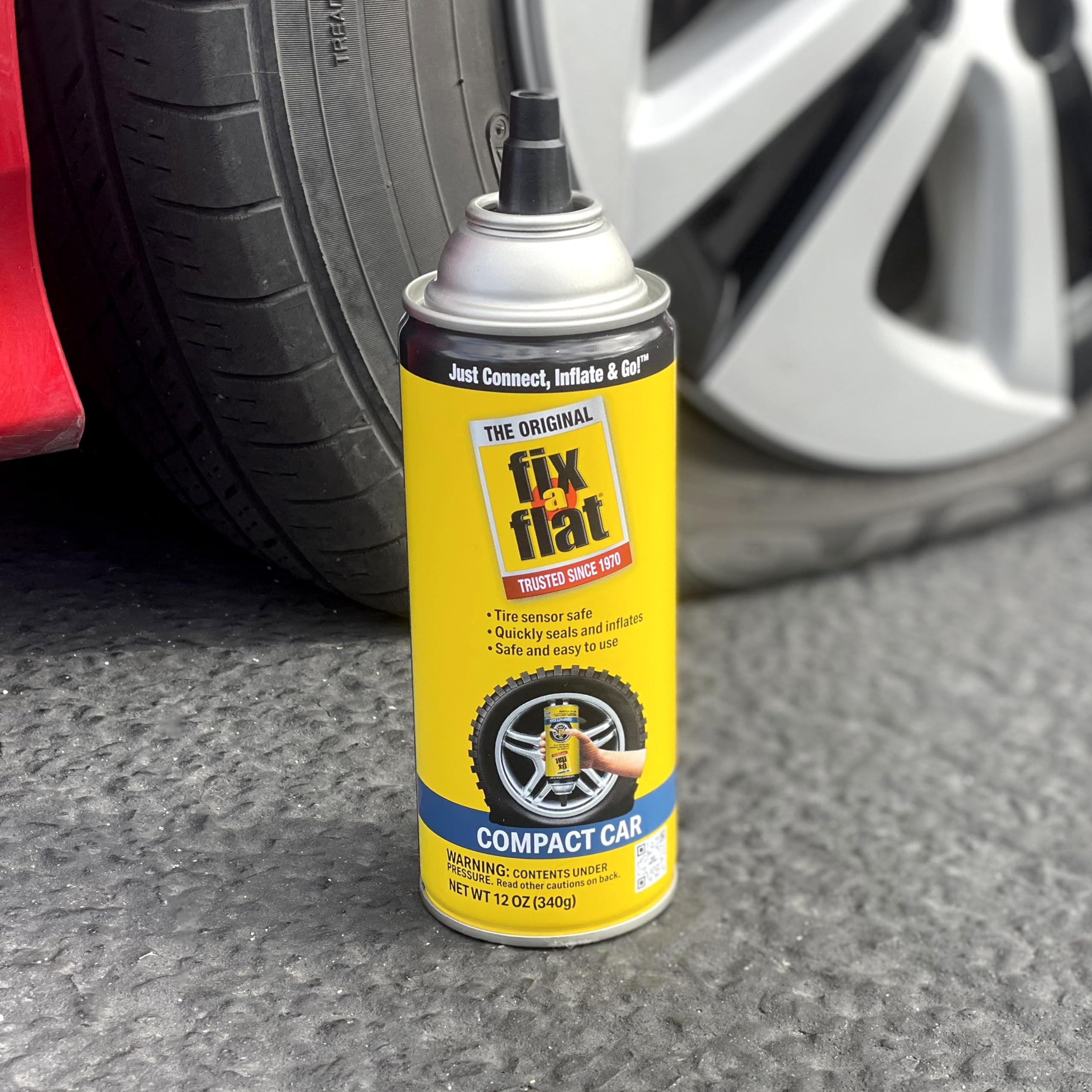 Fix-A-Flat S60410 can inflating action to get you rolling again.