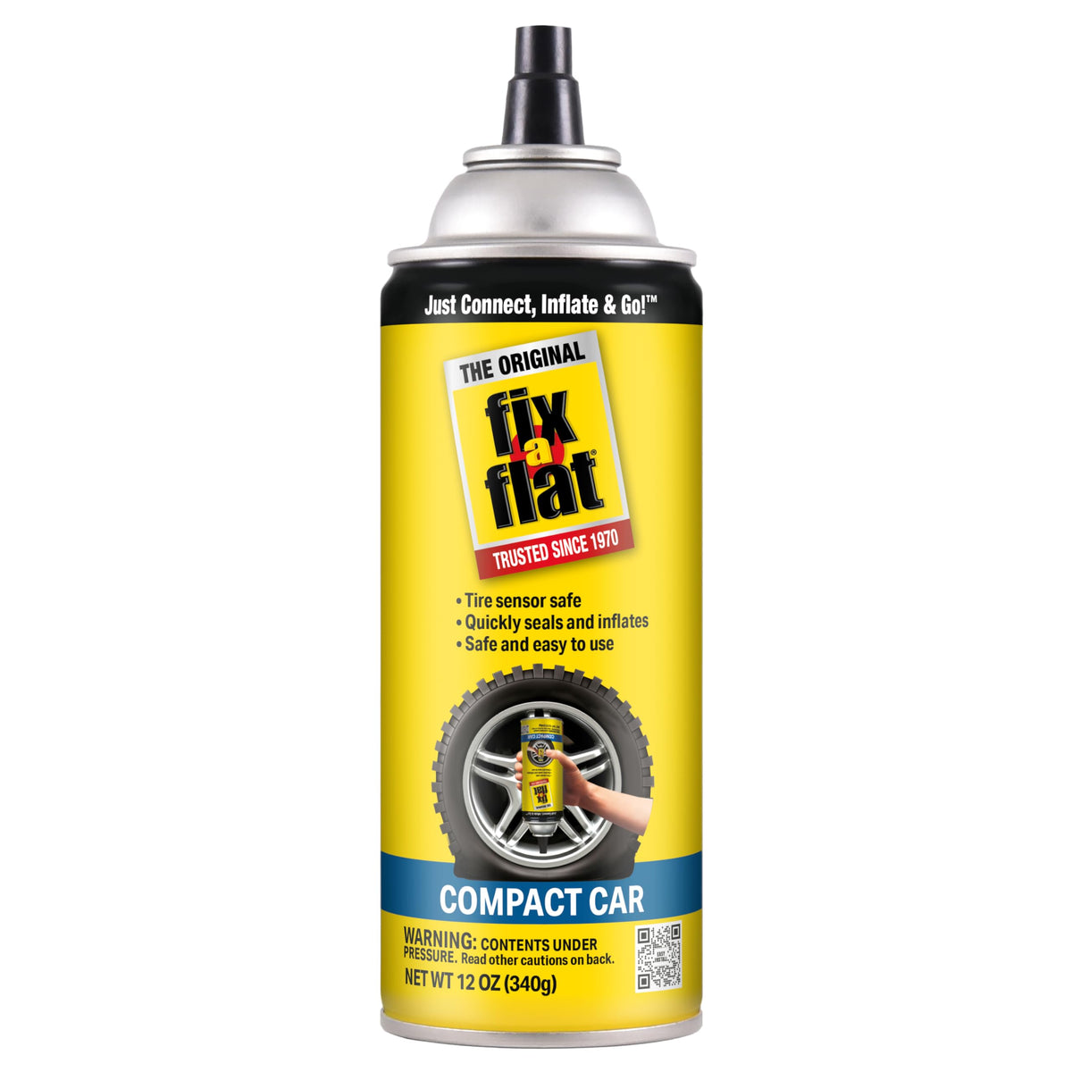 Fix-A-Flat S60410 emergency repair close-up seals punctures quickly for roadside relief.