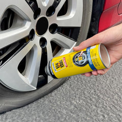 Fix-A-Flat S60410 seals punctures on a compact tire with ease.