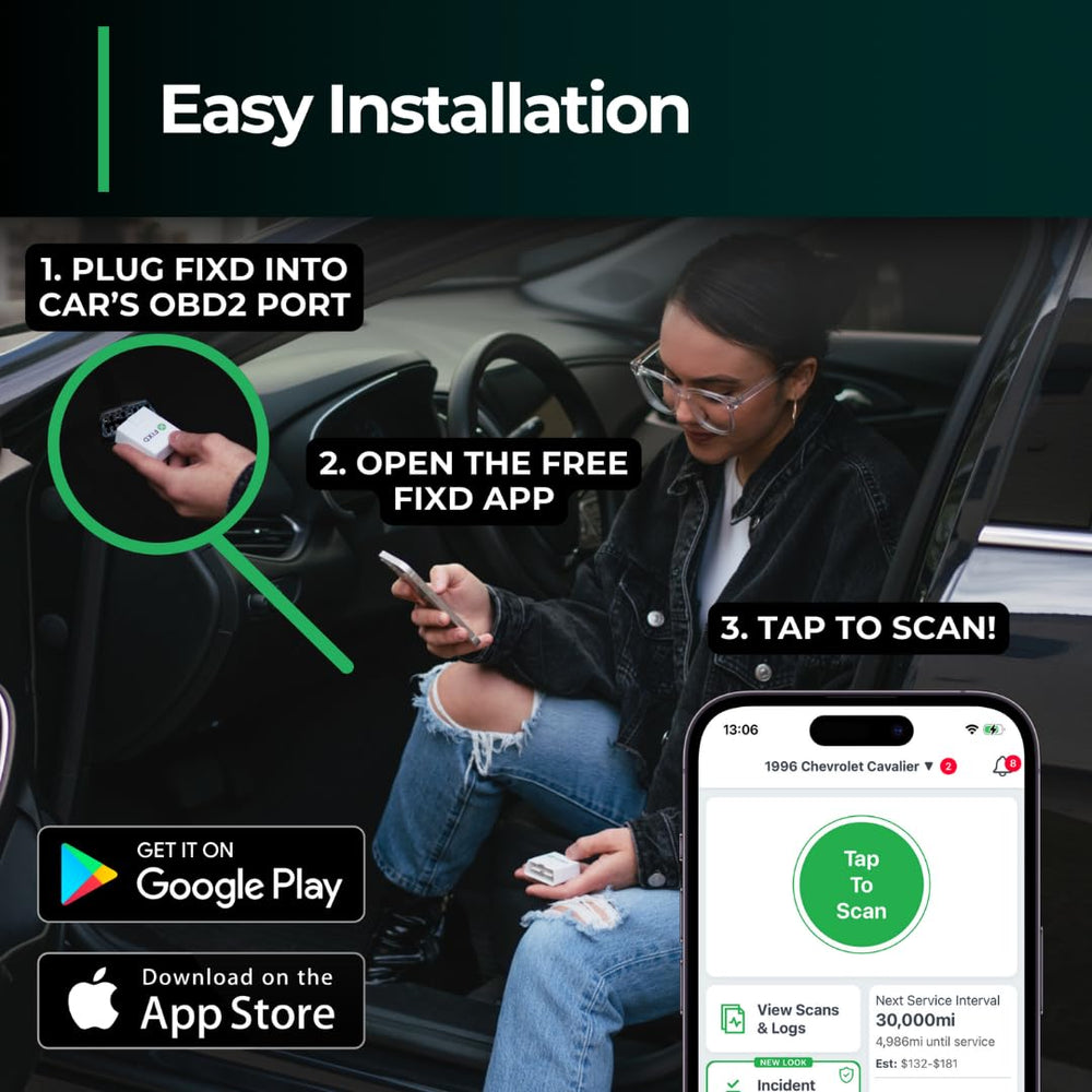 FIXD app scan results on phone showing clear code explanations quickly