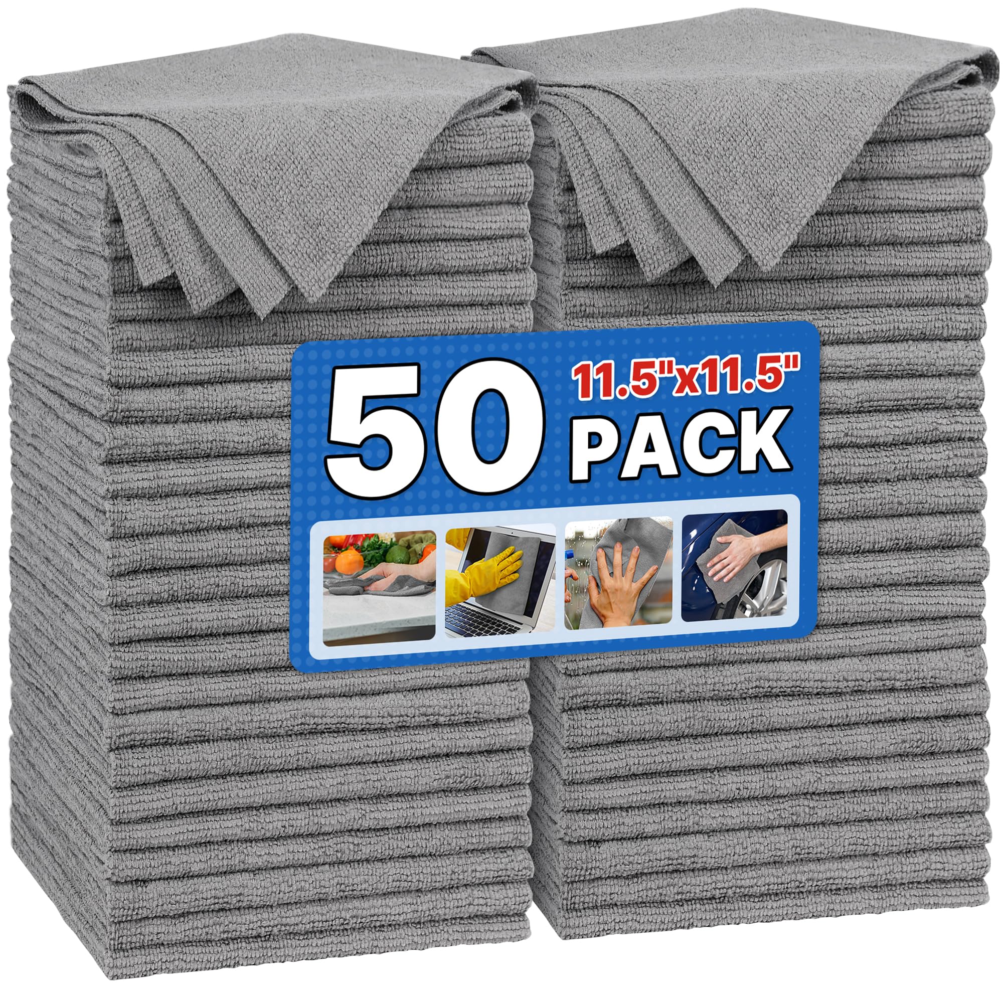 FIXSMITH shop towels in grey microfiber for detailing and streak-free results