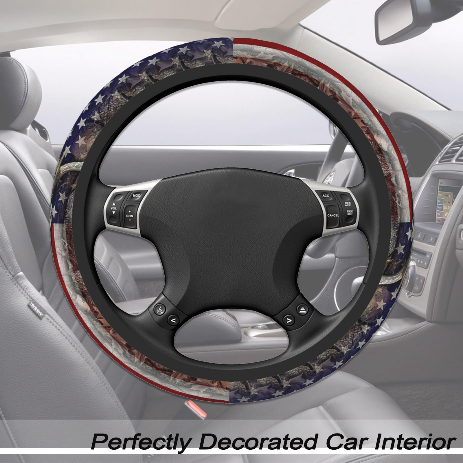 FJyuanqi anti-slip neoprene inner steering wheel cover improves grip for safer handling.