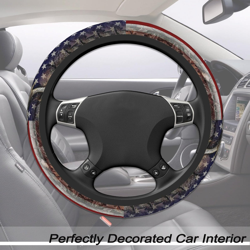 FJyuanqi anti-slip neoprene inner steering wheel cover improves grip for safer handling.