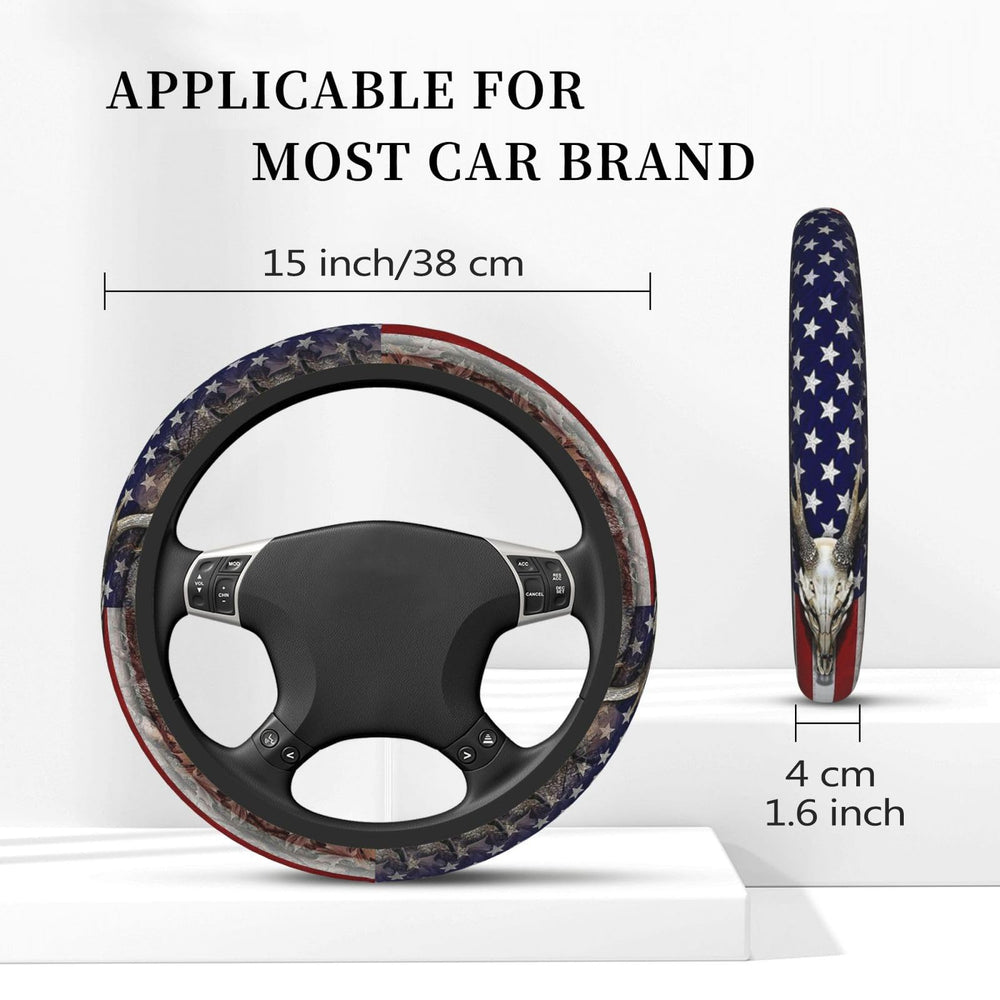 FJyuanqi universal 15-inch steering wheel cover fits most vehicles for quick upgrade.