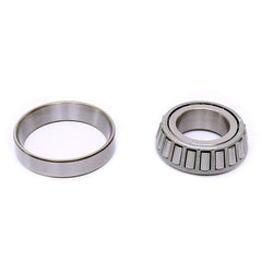 FKG L44643/L44610 bearing set side view highlighting alignment for Harley Big Twin bikes.