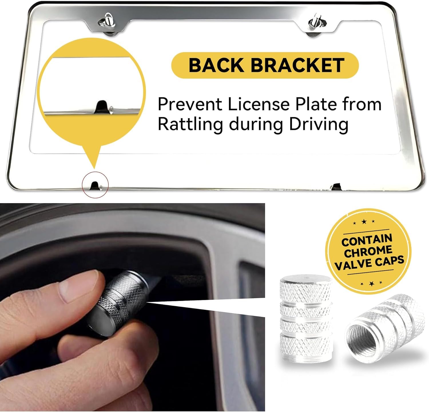 Flamax backside holders prevent plate rattle for a quiet drive.