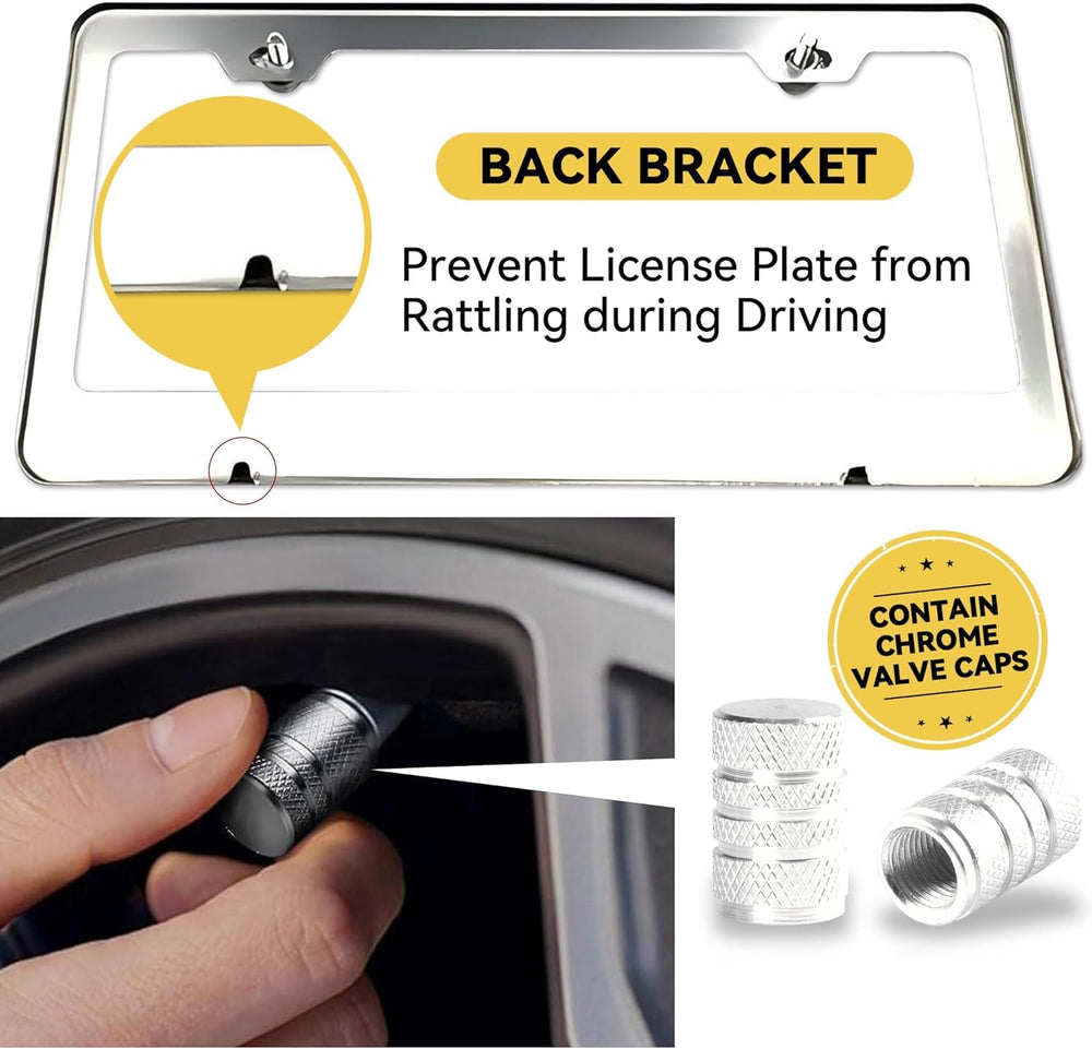Flamax backside holders prevent plate rattle for a quiet drive.