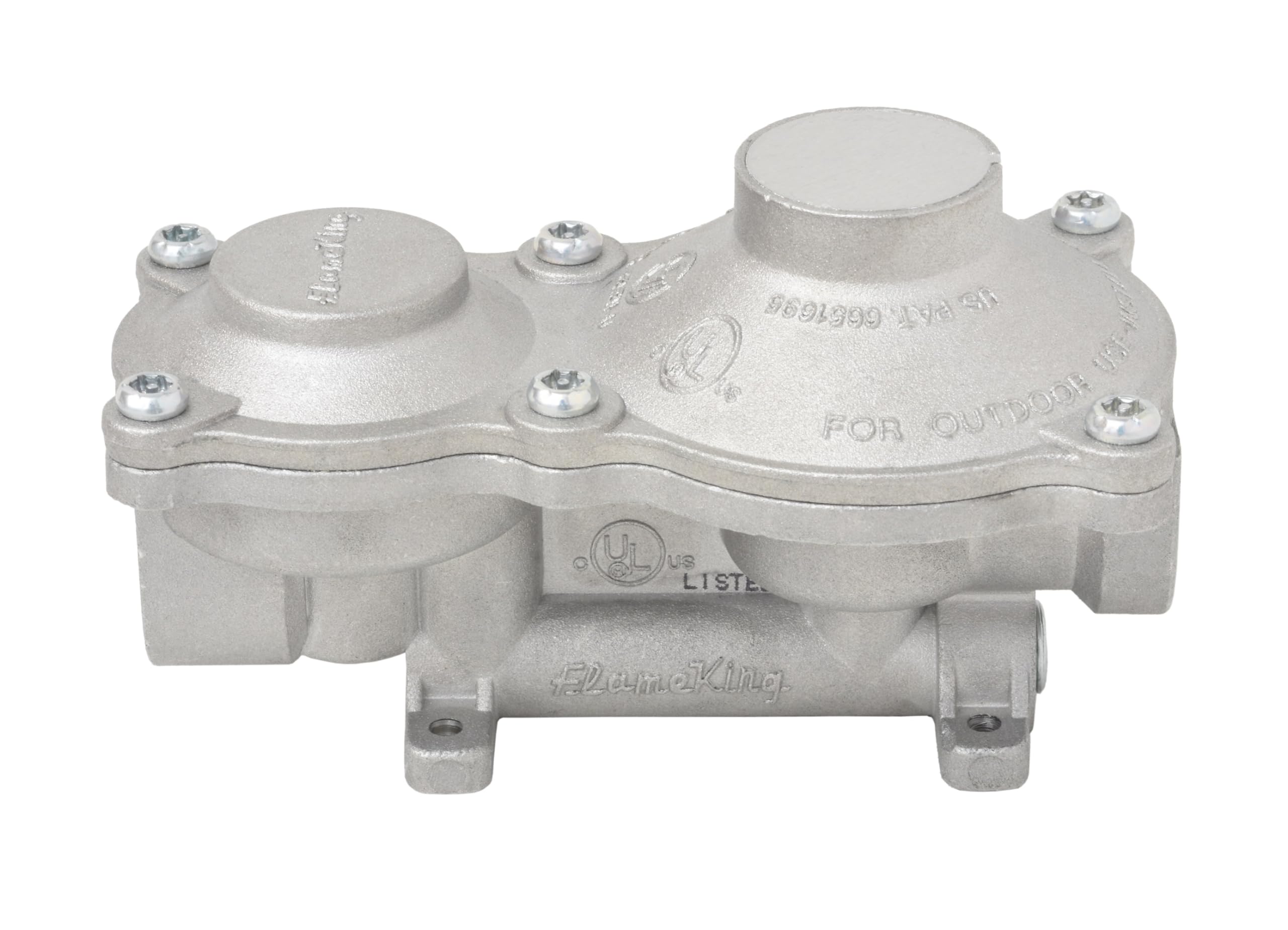 Durable two-stage Flame King propane regulator supports consistent flow