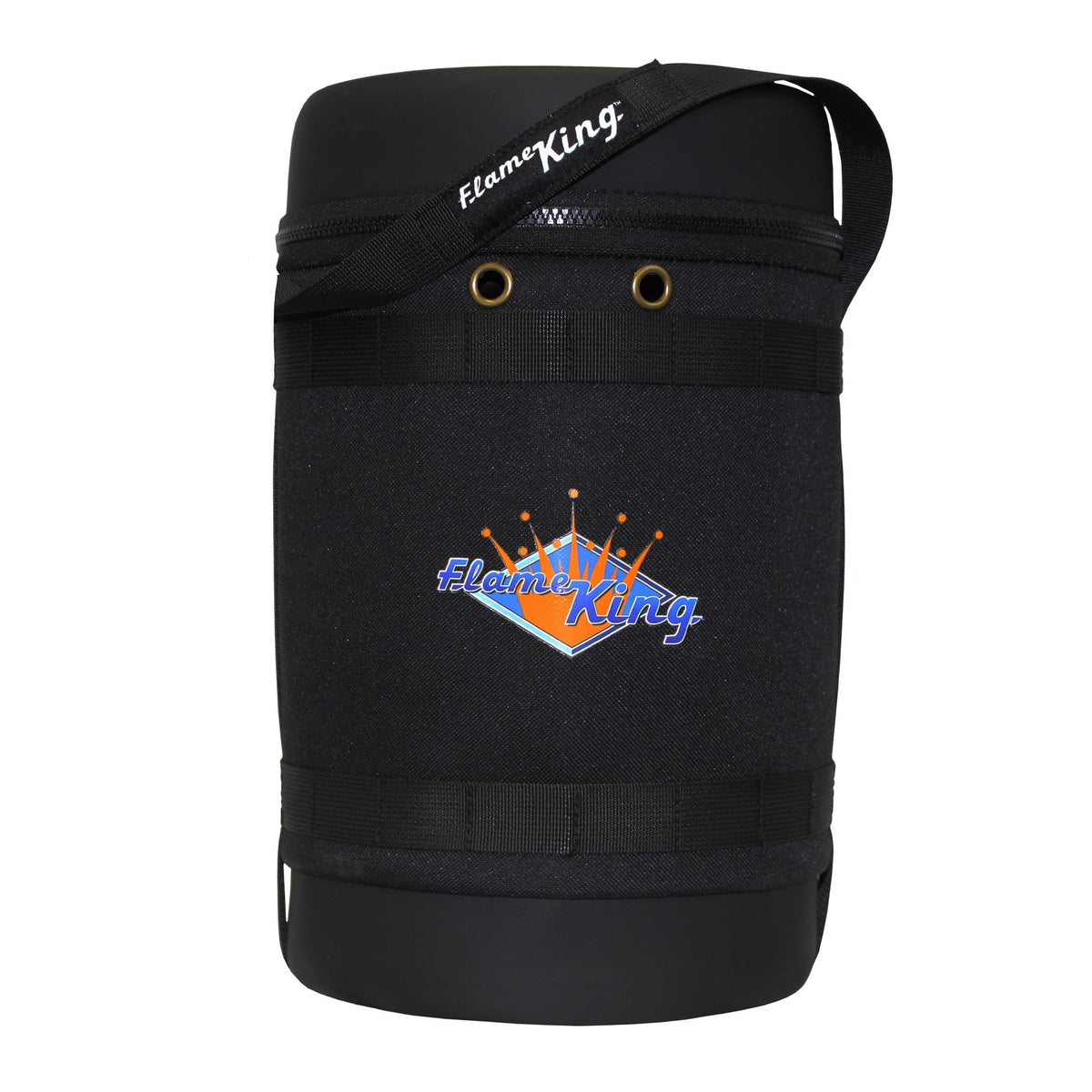 Flame King gas hauler showing insulated case protecting a 5lb propane tank