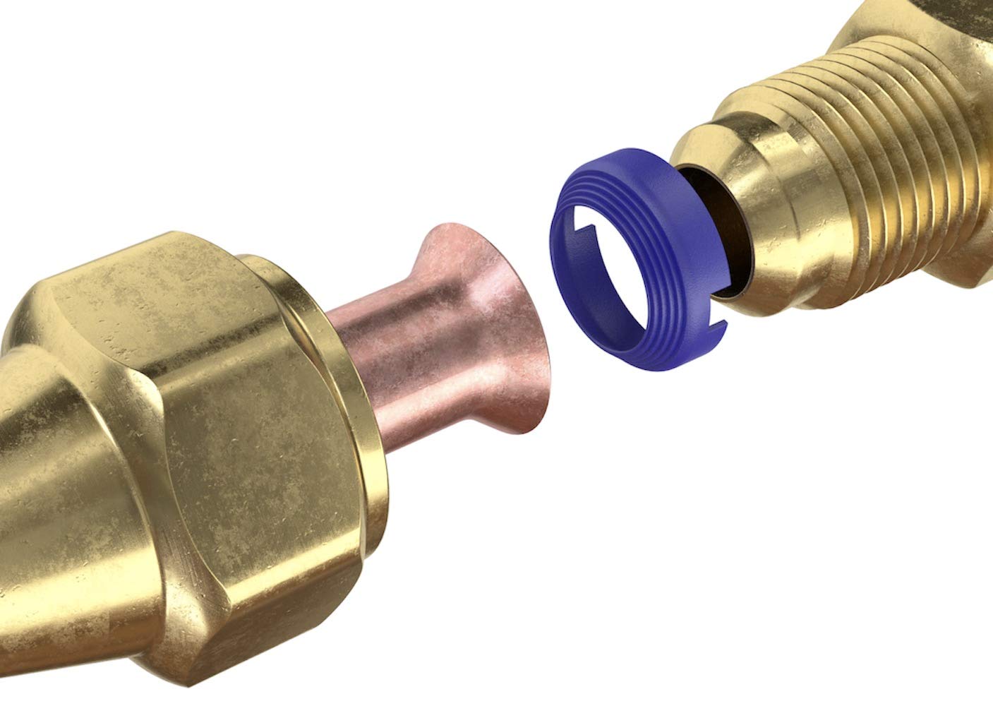 FlareSeal leak-proof flare connection shows secure seal for existing fittings.