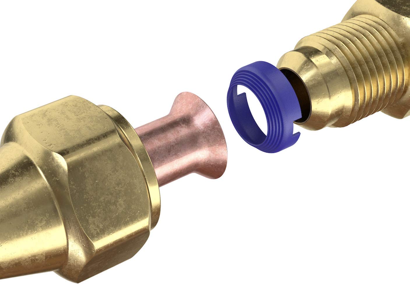 FlareSeal mini-split installation showing quick, leak-free sealing.