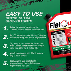 Kevlar fibers visible in FlatOut sealant providing durable tire protection.