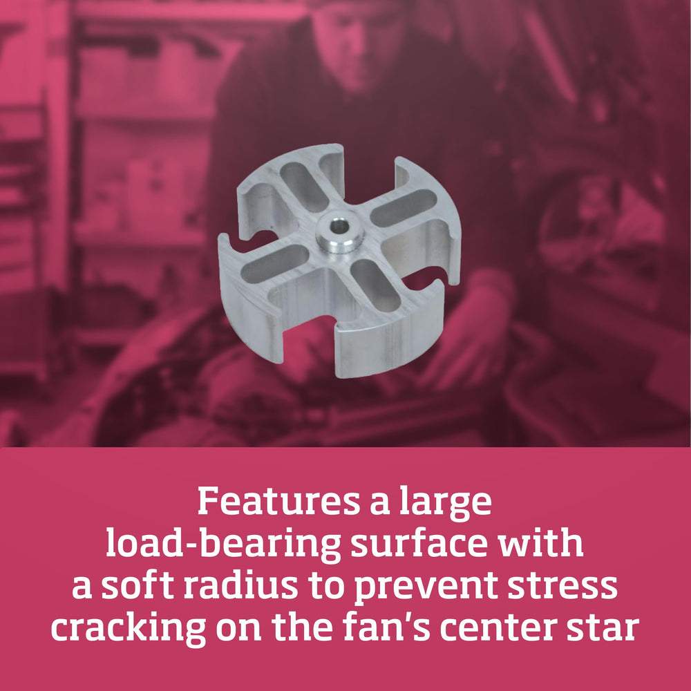 Soft edge radiusing helps prevent center star cracking on radiators