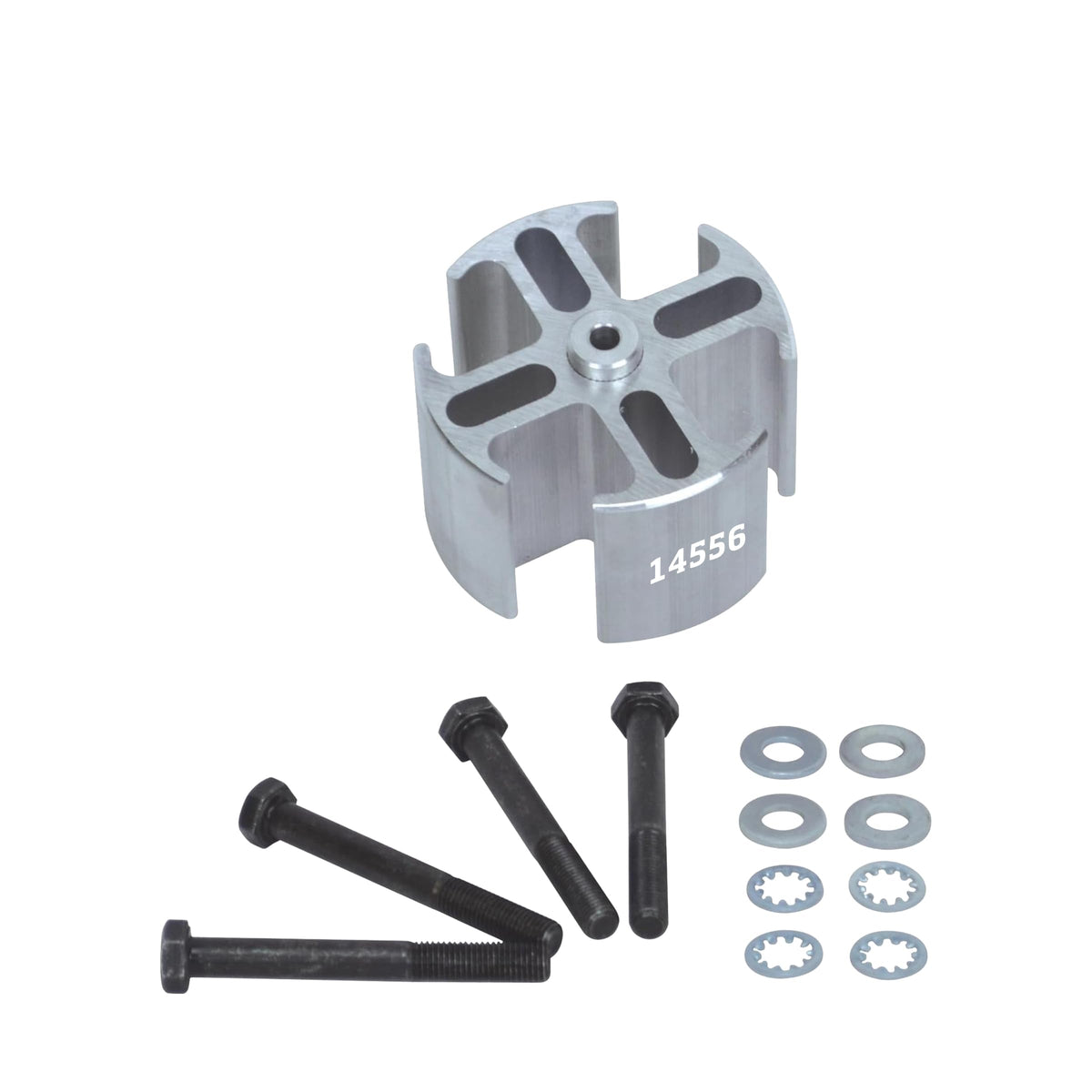 Flex-A-Lite 2in spacer front view highlights precise alignment for airflow