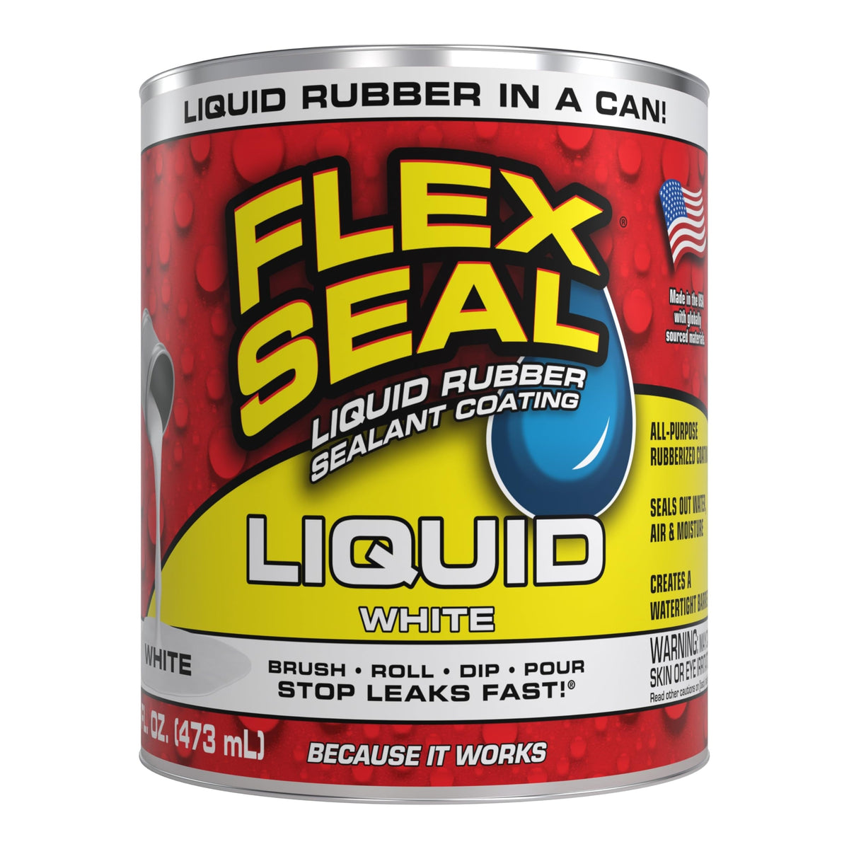 Flex Seal Liquid can for quick waterproof coating on surfaces