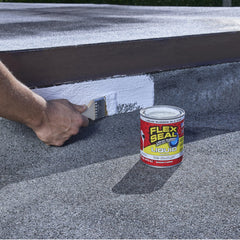 Flex Seal Liquid on roof seam creates a durable waterproof seal