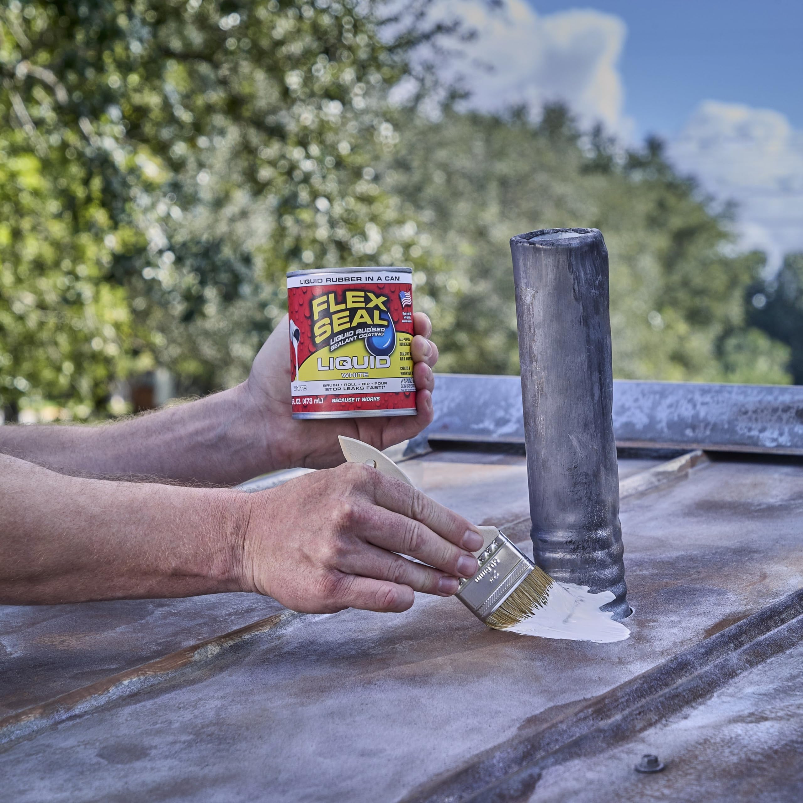 RV and trailer exterior coating helps seal leaks during travel
